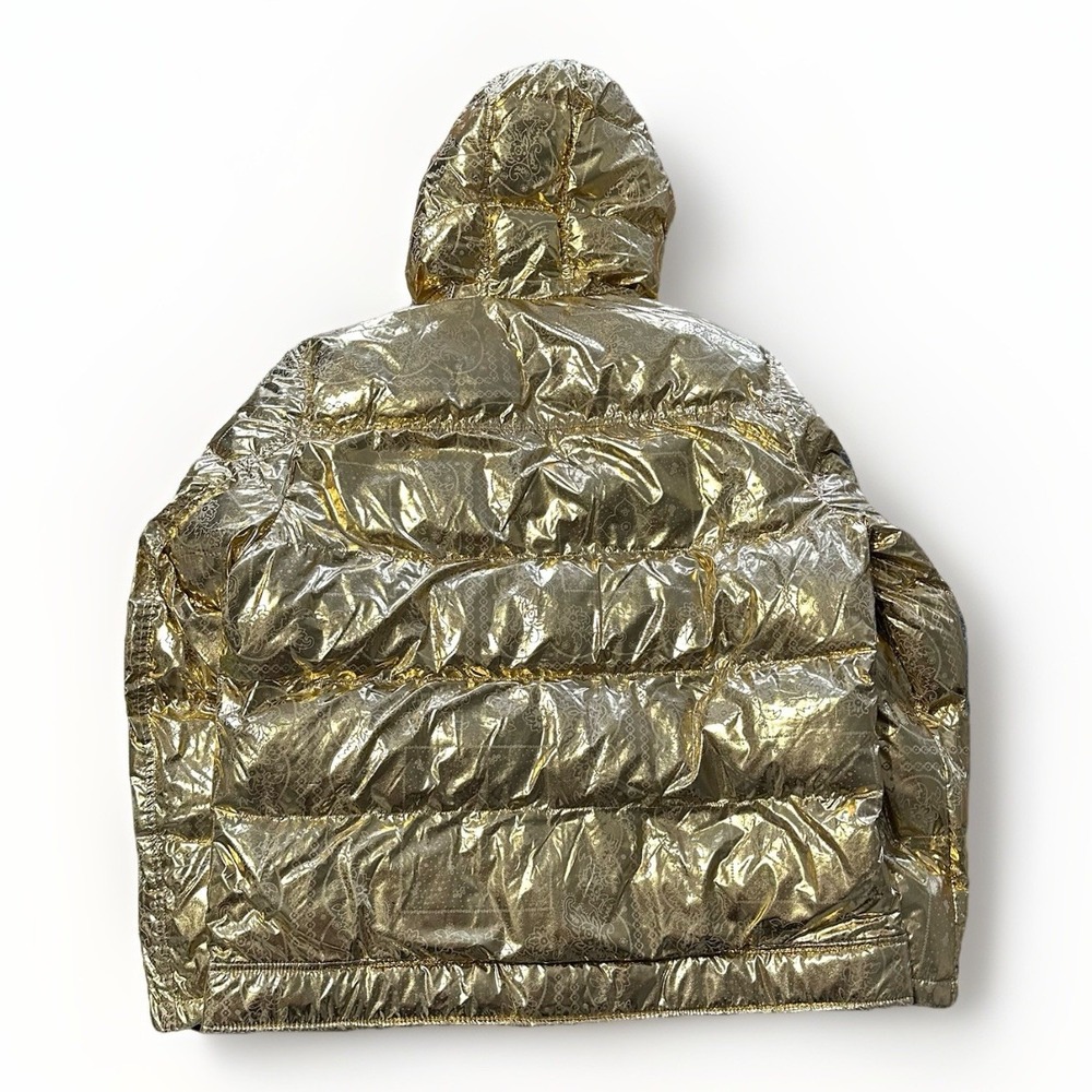 Levi's Puffer Jacket Men's L Gold Bandana Paisley Quilted Hooded  X2814 $225 - Picture 8 of 14